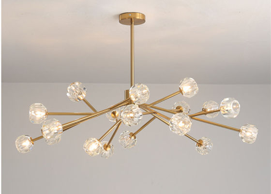 Ramo de árvore G9 interno dourado Crystal Modern Pendant Light da altura 53cm