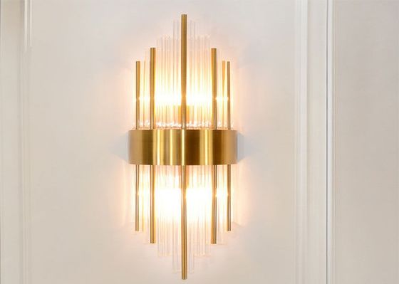 E27 / G9/G4 aço dourado luxuoso Crystal Wall Lamp do bulbo JYL-B1823