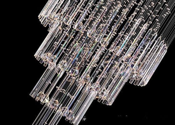 escada moderna longa de 450*140*700mm Crystal Pendant Light For Rotating