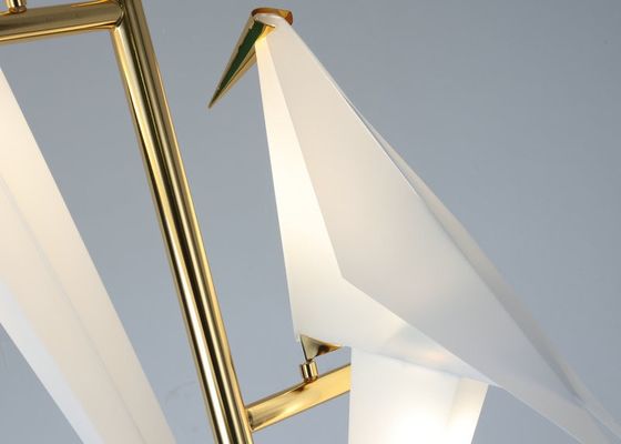 Interruptor Art Unique Paper Cranes Birds nórdico Rose Gold Bedside Table Lamp do botão