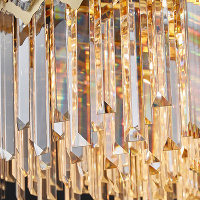 Candelabro K9 moderno Crystal Raindrop Chandelier Lighting que pendura a lâmpada de pendente do dispositivo elétrico claro de teto do diodo emissor de luz para a sala de jantar