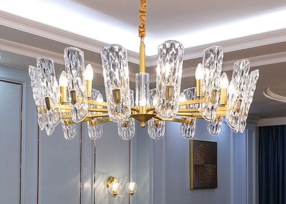 Sala de visitas conduzida ouro 240V 100*45cm Crystal Hanging Pendant Lights