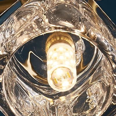 Candelabro moderno de cristal da fonte luminosa do vintage G4 toda a cor de cobre
