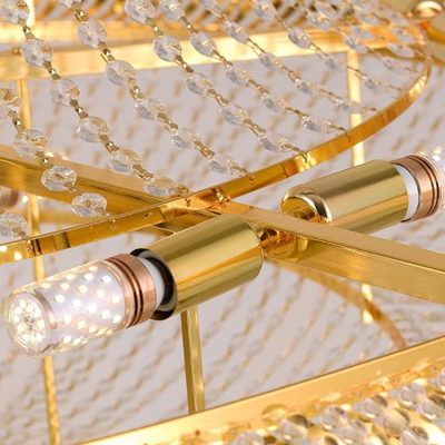 Diâmetro postmoderno dourado 1000mm do candelabro do restaurante decorativo