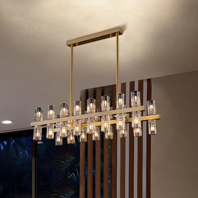 G4 sala de jantar postmoderno Crystal Hanging Lamps Gold Color