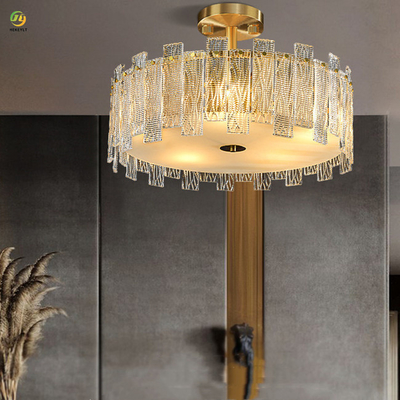 Luminária de teto LED de cobre para quarto de villa interior decoração extravagante para casamento