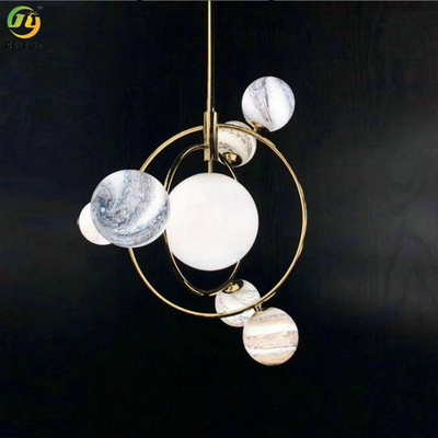 Luz moderna do pendente da decoração de vidro nórdica de Ring Hanging Kitchen Earth White