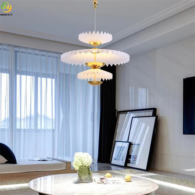 Luz moderna acrílica do pendente do diodo emissor de luz de Art Baking Paint Gold dos metais da casa/hotel