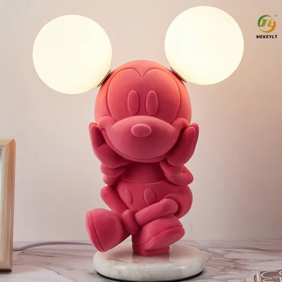 Desenhos animados Mickey Mouse For Girl Bedroom da lâmpada de cabeceira do vidro G4 da resina
