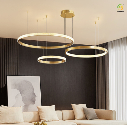 Diodo emissor de luz Ring Light For Home moderno elegante/hotel/sala de exposições do titânio do espelho