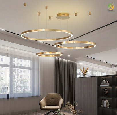 Diodo emissor de luz Ring Light For Home moderno elegante/hotel/sala de exposições do titânio do espelho
