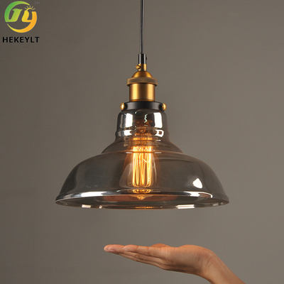 Diodo emissor de luz moderno 85V de Amber Glass Pendant Light da decoração redonda - 265V