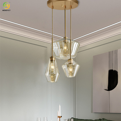 Espaço livre E26/Amber Glass Nordic Pendant Light para o hotel/sala de visitas/sala de exposições