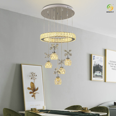 Sala de visitas luxuosa minimalista moderna do diodo emissor de luz Crystal Candle Chandelier For Dining