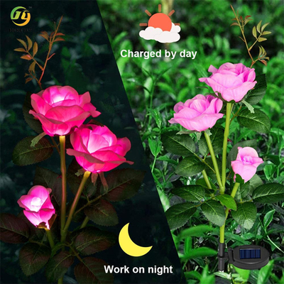 Simulação clara comercial exterior Rose Flower Solar Light do diodo emissor de luz