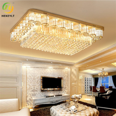 Ouro luxuoso clássico Crystal Ceiling Lamp Led Bulb moderno E14 baixo