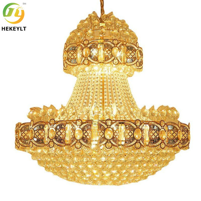 Estilo clássico luxuoso do ouro K9 Crystal Led Pendant Light Modern