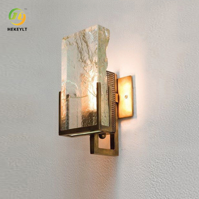 Cubo de gelo de Crystal Wall Lamp Nordic Bedroom do espaço livre do metal do ouro decorativo