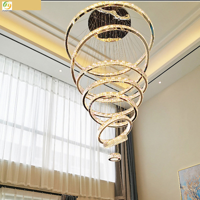 Diodo emissor de luz de cristal Ring Light Luxury Decorative moderno do metal do quarto D20