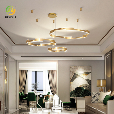 Parte alta moderna luxuosa de bronze geométrica de Ring Light Living Room Creative