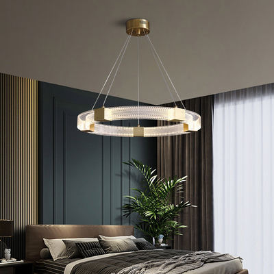 Diodo emissor de luz nórdico criativo postmoderno Ring Chandeliers Restaurant Bedroom da arte