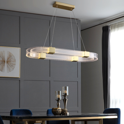 Diodo emissor de luz nórdico criativo postmoderno Ring Chandeliers Restaurant Bedroom da arte