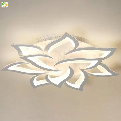 O quarto artístico acrílico moderno conduziu a flor branca decorativa simples de luz de teto