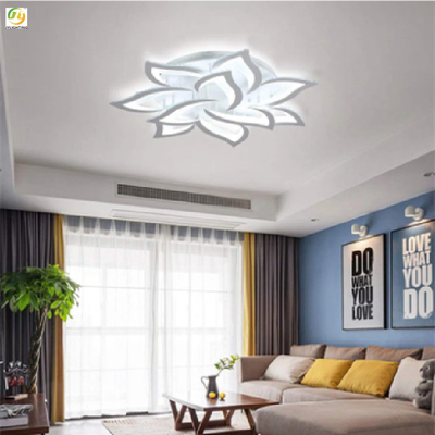 O quarto artístico acrílico moderno conduziu a flor branca decorativa simples de luz de teto