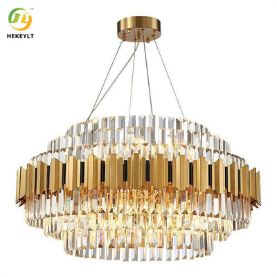 120 watts E14 luminárias pendentes de cristal e metal dourado e transparente penduradas