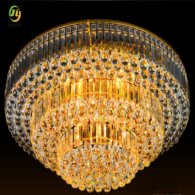 Base de lâmpada de luxo E14 ouro led luz de teto cristal e metal