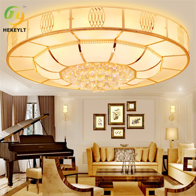 Sala de visitas conduzida luxuosa do quarto de Crystal Golden Ceiling Lamp For da venda quente