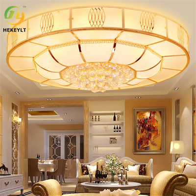 Sala de visitas conduzida luxuosa do quarto de Crystal Golden Ceiling Lamp For da venda quente