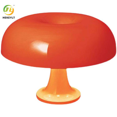 Candeeiro de mesa 5 volts cogumelo usb e plástico e14 cor laranja e branco leitoso