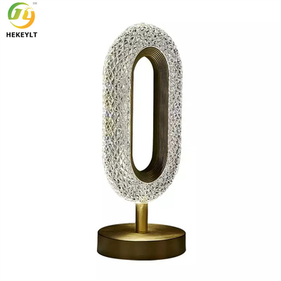 Candeeiros de cabeceira modernos de 12 cm quarto oval dourado acrílico metal led