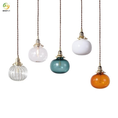 Luminárias pendentes de vidro contemporâneas E14 D13cm em várias cores disponíveis