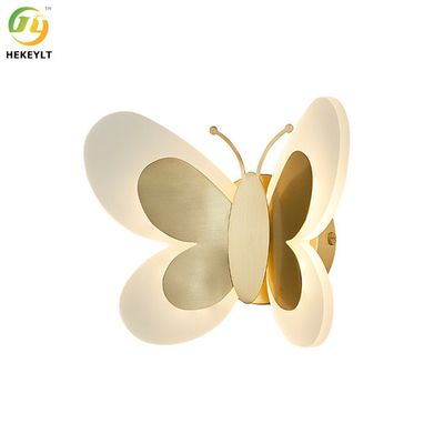 A luz moderna da parede da borboleta do diodo emissor de luz todo o silicone do cobre coagula a cor de bronze material