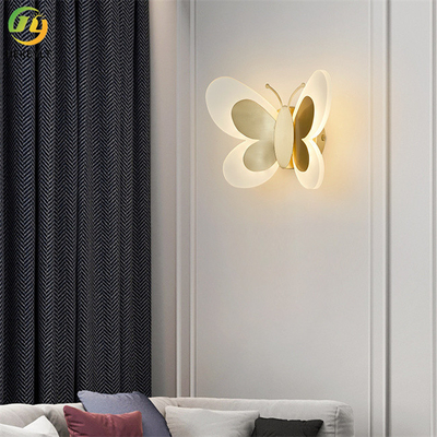 A luz moderna da parede da borboleta do diodo emissor de luz todo o silicone do cobre coagula a cor de bronze material