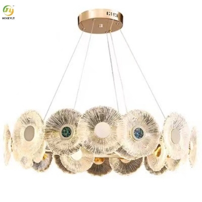 Candelabros do círculo K9 Crystal Hanging Light Modern Crystal do ouro de Dimmable