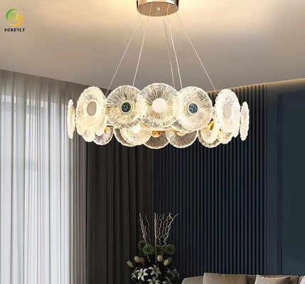 Candelabros do círculo K9 Crystal Hanging Light Modern Crystal do ouro de Dimmable