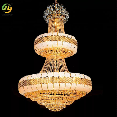 Círculo Crystal Chandeliers do ouro K9 Crystal Hanging Ceiling Light Modern do diodo emissor de luz