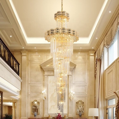 Grande decoração personalizada Crystal Chandelier Dining Gold Stairs moderno da certificação