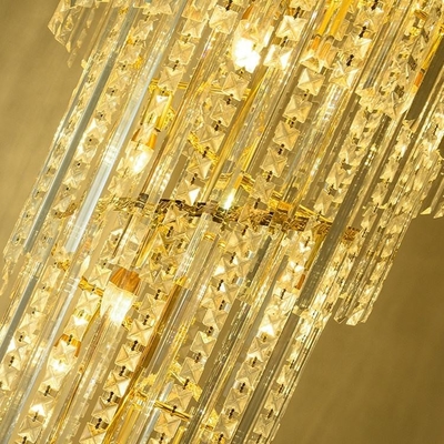 Grande decoração personalizada Crystal Chandelier Dining Gold Stairs moderno da certificação