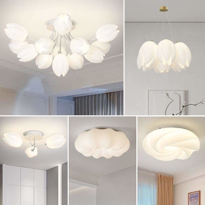 Luz francesa minimalista moderna de Hall Luxury Nordic do estilo de Tulip Living Room Lamp Cream