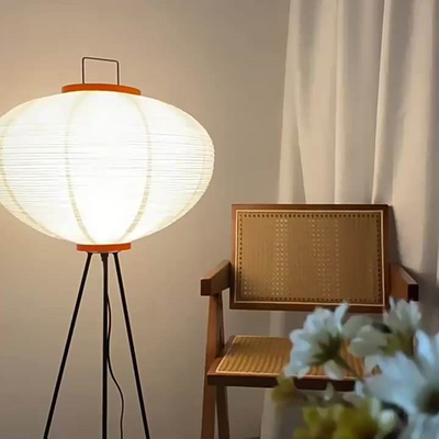Lâmpadas de assoalho de papel do arroz de Art Deco Floor Lamp Modern do metal do diodo emissor de luz 120cm x 53cm