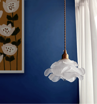 Luz de suspensão nórdica da flor interna de vidro moderna branca da casa da lâmpada de pendente