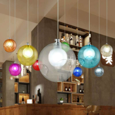 Bola de vidro luxuosa de 12 x de 25cm grande para o dispositivo elétrico de luz da decoração do restaurante da sala de jantar
