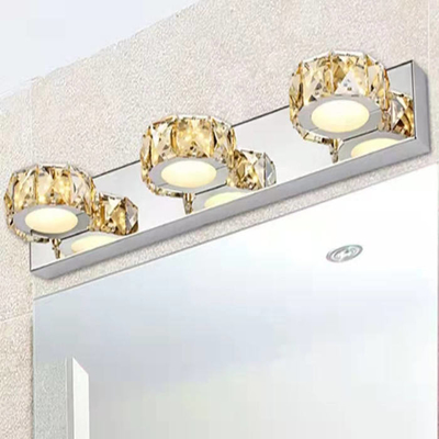 Banheiro claro Crystal Mirror Lamp conduzido de aço inoxidável 46 x 5cm