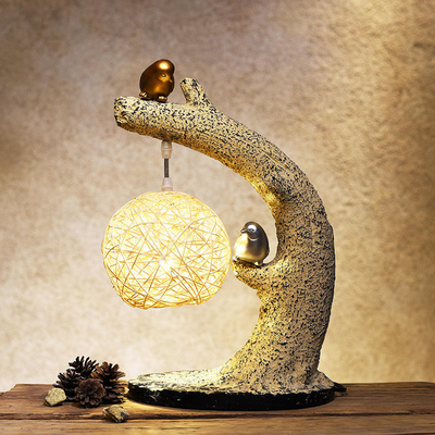 Decoração retro chinesa nova criativa da lâmpada de cabeceira do quarto da sala de visitas