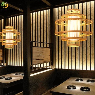Suspensão moderna de Homeware da sala de jantar da luz do pendente do quarto de bambu do hotel interna