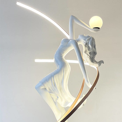 Lâmpada de assoalho branca decorativa de alta qualidade moderna do corpo humano de D78*179cm para residencial interior do hotel da sala de visitas